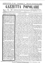 Gazzetta Popolare 1862 - Articolo Debutto