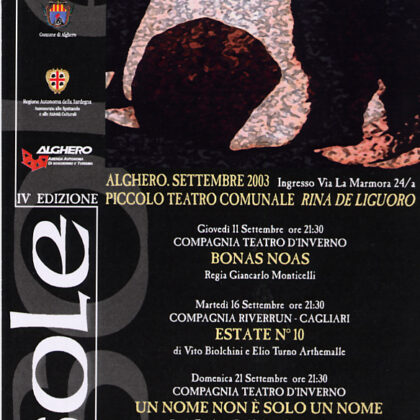 Spettacoli Alghero - Teatro d'Inverno - Isole IV Edizione 2003